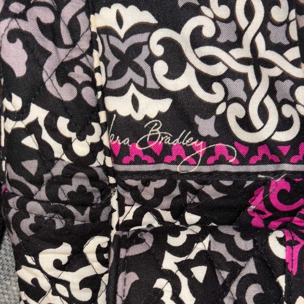 Vera Bradley Black and Purple Travel Duffel Bag with Crossbody and Handles - Picture 8 of 12